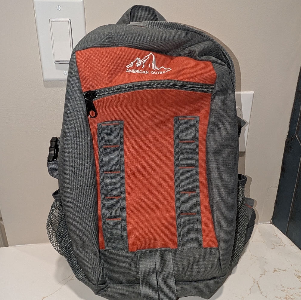 American Outdoor Gray and Orange Men's Backpack